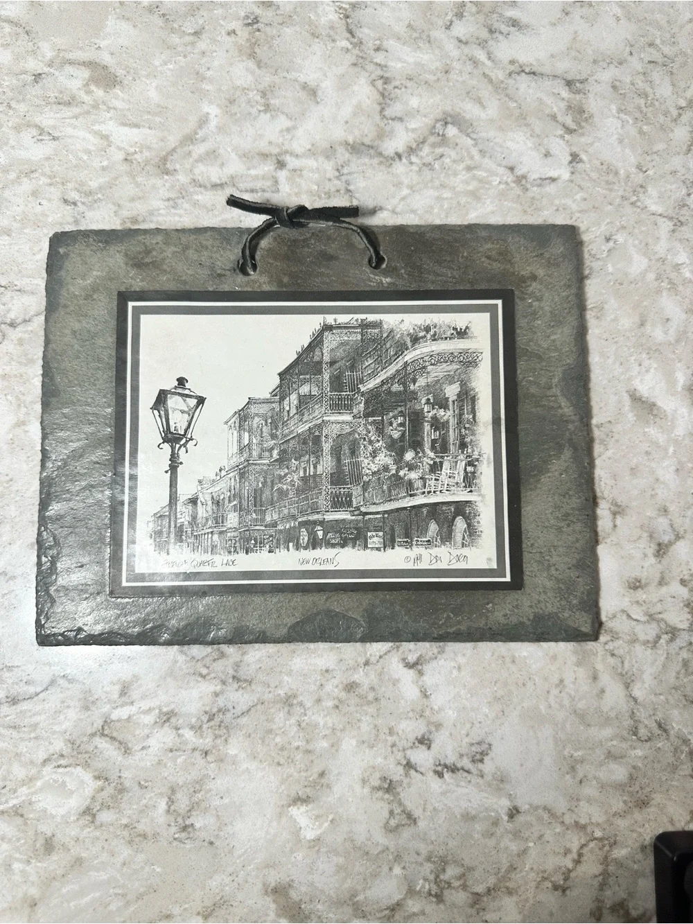 Framed Black & White New Orleans Architectural Slate Wall Art by Don Davey.